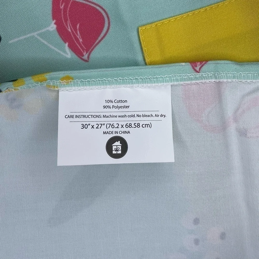 NEW Flamingo Teal Yellow Apron with Pocket